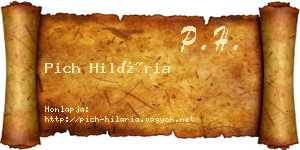 Pich Hilária névjegykártya